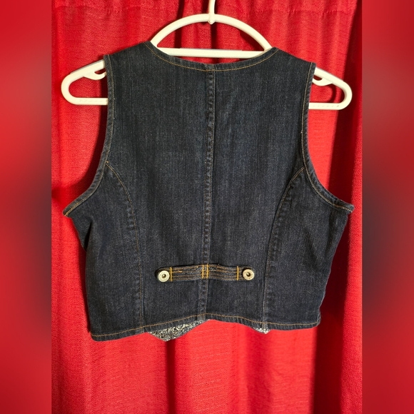 Levi's Womens Classic Dark Wash Blue Denim Vest - Picture 4 of 6